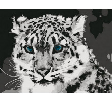 Картина по номерам 15х20 Снежный барс (8 цветов)