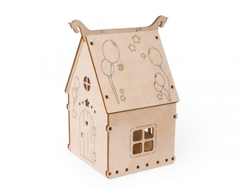 Деревянный конструктор Lemmo Домик подарочный, 12 деталей