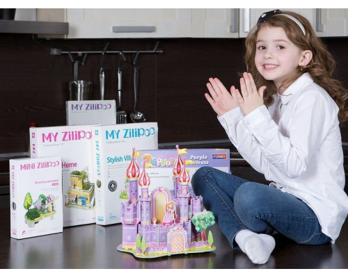 3D пазл из пенокартона ФИОЛЕТОВЫЙ ЗАМОК (35 деталей)