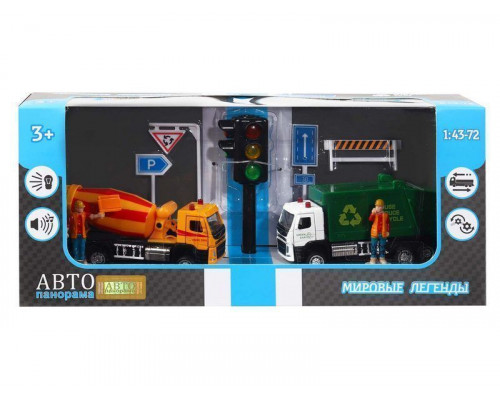 Набор АВТОПАНОРАМА Городские службы 2, 1/72, инерция, в/к 30*13*10 см