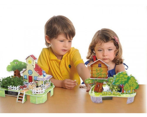 3D пазл из пенокартона РАДУЖНЫЙ ДОМ (29 деталей)