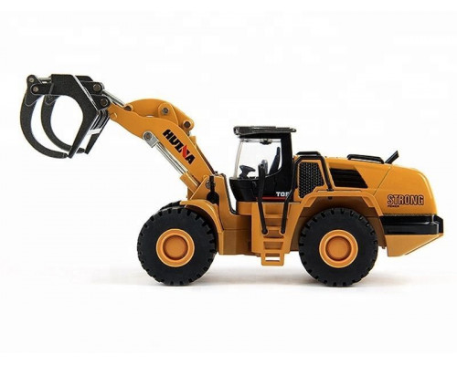 Металлический фронтальный погрузчик бревен HUI NA TOYS 1/50