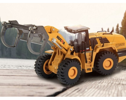 Металлический фронтальный погрузчик бревен HUI NA TOYS 1/50