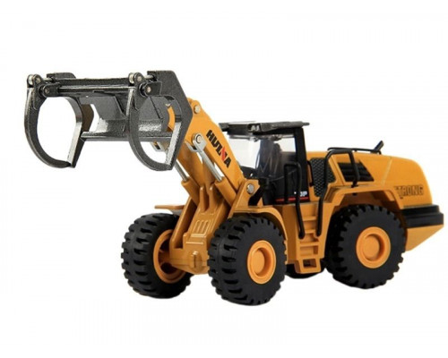 Металлический фронтальный погрузчик бревен HUI NA TOYS 1/50