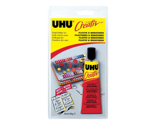 Клей для пластмасс и художественных миниатюр UHU Creativ, 33 мл, блистер