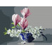 Картина по номерам 15х20 МАГНОЛИЯ В ВАЗЕ (15  цветов)