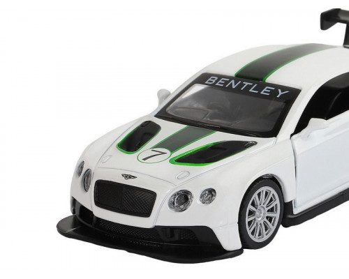 Машина АВТОПАНОРАМА Bentley Continental GT3, белый, 1/43, инерция, в/к 17,5*12,5*6,5 см