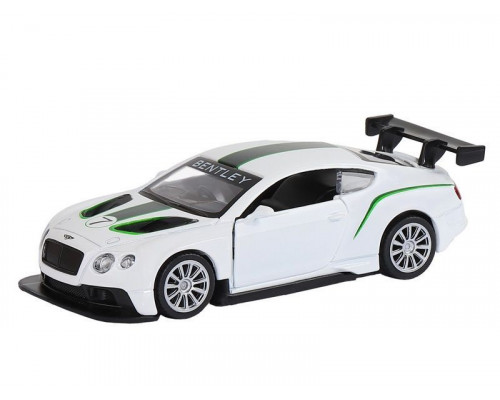 Машина АВТОПАНОРАМА Bentley Continental GT3, белый, 1/43, инерция, в/к 17,5*12,5*6,5 см