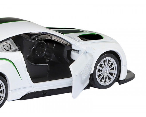 Машина АВТОПАНОРАМА Bentley Continental GT3, белый, 1/43, инерция, в/к 17,5*12,5*6,5 см