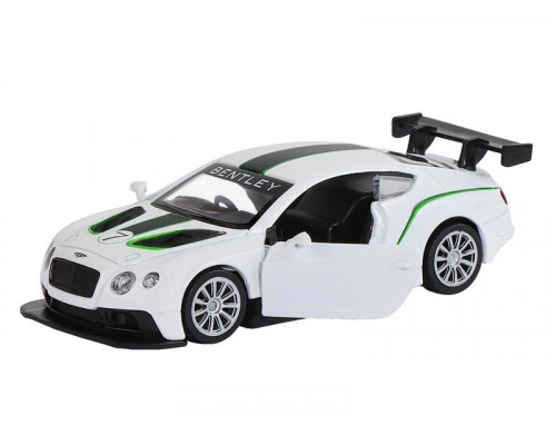 Машина АВТОПАНОРАМА Bentley Continental GT3, белый, 1/43, инерция, в/к 17,5*12,5*6,5 см
