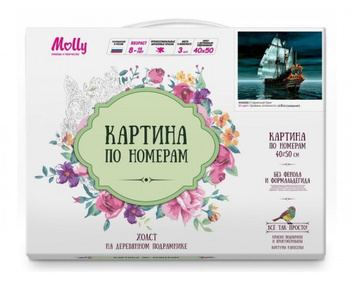 Картина по номерам 40х50 Старинный бриг (21 цвет)