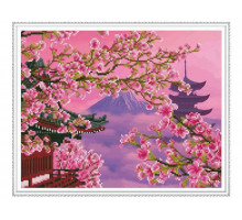 Алмазная мозаика с нанесенной рамкой 40х50 ФУДЗИЯМА (13 цветов)