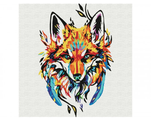 Картина по номерам 30х30 АКВАРЕЛЬНЫЙ ЛИС (14 цветов)