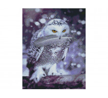 Алмазная мозаика с нанесенной рамкой 40х50 ПОЛЯРНАЯ СОВА (18 цветов)
