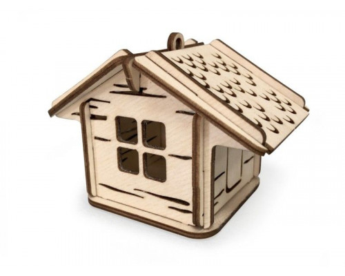 Деревянный конструктор Lemmo Игрушка елочная Домик, 8 деталей