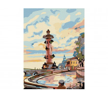 Картина по номерам 15х20 САНКТ-ПЕТЕРБУРГ. РОСТРАЛЬНАЯ КОЛОННА (14 цветов)