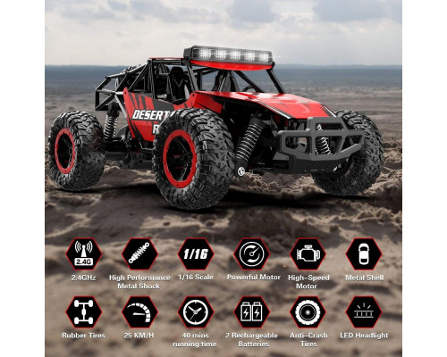 Радиоуправляемый внедорожник Volantex RC Desert King красный 2WD 2.4G 1/16 RTR