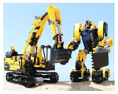 Радиоуправляемый конструктор CADA 2 в 1 экскаватор ROCK MAN (930 деталей), (китайская коробка)