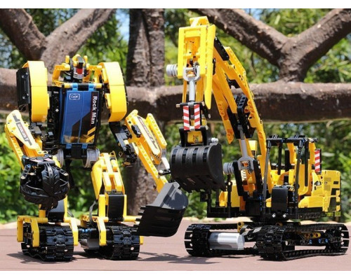 Радиоуправляемый конструктор CADA 2 в 1 экскаватор ROCK MAN (930 деталей), (китайская коробка)