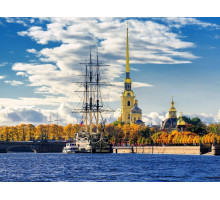 Картина мозаикой с нанесенной рамкой 40х50 САНКТ-ПЕТЕРБУРГ. ПЕТРОПАВЛОВСКАЯ КРЕПОСТЬ (36 цветов)