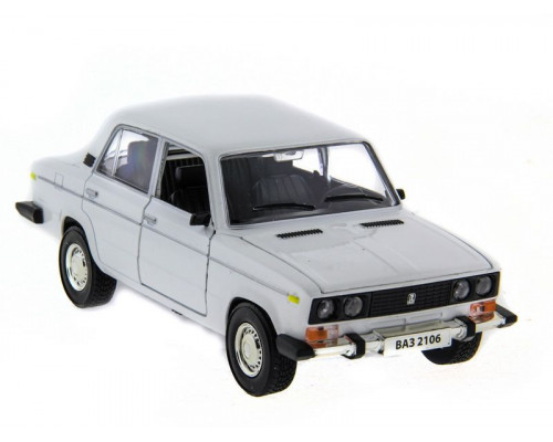 Машина АВТОПАНОРАМА ВАЗ 2106 белая,1/22, инерция, Pull Bаck механизм,  в/к 10*12*22 cм