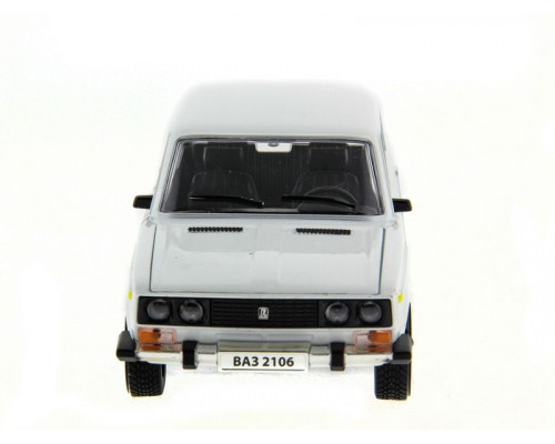 Машина АВТОПАНОРАМА ВАЗ 2106 белая,1/22, инерция, Pull Bаck механизм,  в/к 10*12*22 cм