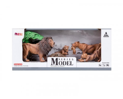 Набор фигурок животных MASAI MARA MM201-006 серии Мир диких животных: Семья львов, 6 пр.