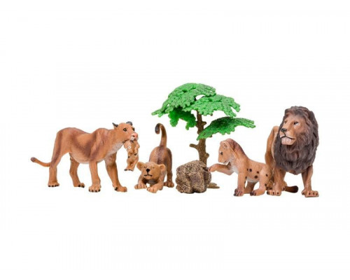 Набор фигурок животных MASAI MARA MM201-006 серии Мир диких животных: Семья львов, 6 пр.
