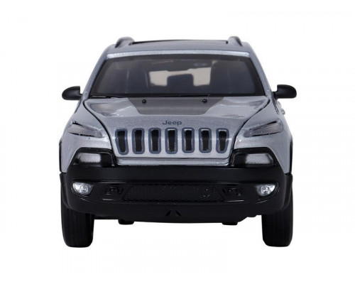 Машина АВТОПАНОРАМА Jeep  Cherokee, 1/32, серебряный, инерция, свет, звук, в/к 17,5*13,5*9 см