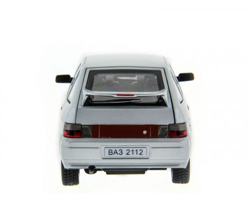 Машина АВТОПАНОРАМА ВАЗ 2112 серебристый,1/22, инерция, Pull Bаck механизм, в/к 10*12*22 cм