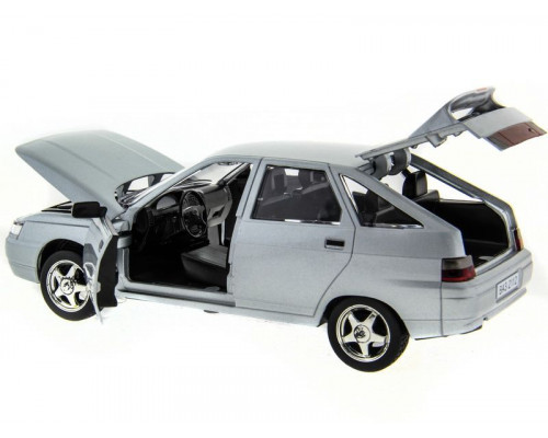 Машина АВТОПАНОРАМА ВАЗ 2112 серебристый,1/22, инерция, Pull Bаck механизм, в/к 10*12*22 cм