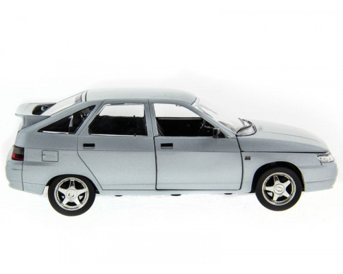 Машина АВТОПАНОРАМА ВАЗ 2112 серебристый,1/22, инерция, Pull Bаck механизм, в/к 10*12*22 cм