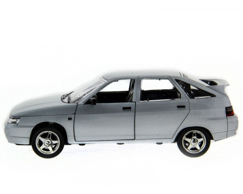 Машина АВТОПАНОРАМА ВАЗ 2112 серебристый,1/22, инерция, Pull Bаck механизм, в/к 10*12*22 cм