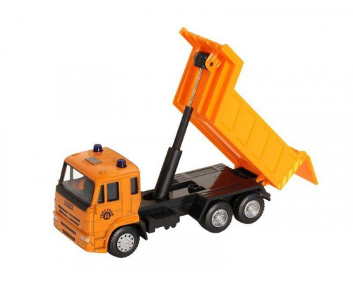 Машина АВТОПАНОРАМА Самосвал, оранжевый, 1/54, инерция, в/к 16,5*6,4*9 см