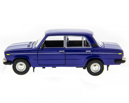 Машина АВТОПАНОРАМА ВАЗ 2106 синяя ,1/22, инерция, Pull Bаck механизм, в/к 10*12*22 cм