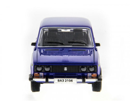Машина АВТОПАНОРАМА ВАЗ 2106 синяя ,1/22, инерция, Pull Bаck механизм, в/к 10*12*22 cм