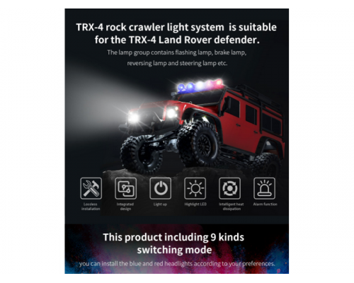 Комплект освещения (передние фары, стоп-сигналы, доп.) G.T.Power для TRX4 (версия Lite)