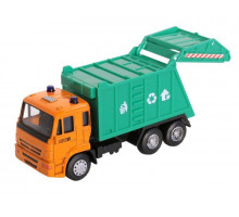 Машина "АВТОПАНОРАМА" "Мусоровоз", 1:54, цвет зеленый, инерция, в/к 16,5*6,3*9