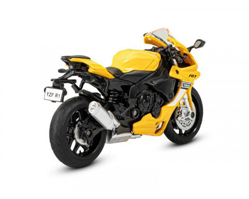 Мотоцикл АВТОПАНОРАМА YAMAHA YZF-R1, 1/18, металл, желтый, свободный ход колес