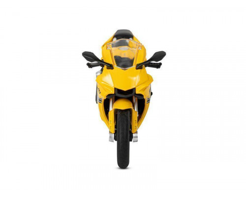 Мотоцикл АВТОПАНОРАМА YAMAHA YZF-R1, 1/18, металл, желтый, свободный ход колес