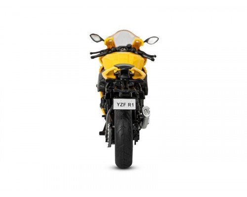 Мотоцикл АВТОПАНОРАМА YAMAHA YZF-R1, 1/18, металл, желтый, свободный ход колес