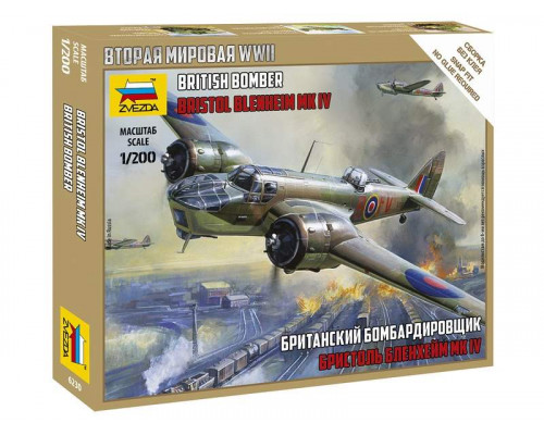 Сборная модель ZVEZDA Британский бомбардировщик Бристол Блэнхейм, 1/200