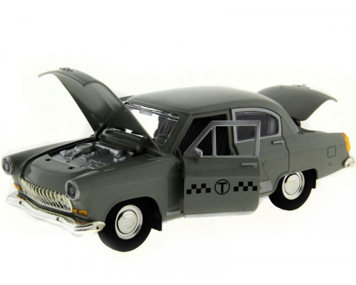 Машина АВТОПАНОРАМА ГАЗ-21 Волга 1/24 в/к  26*12*11см, серая