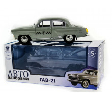 Машина "АВТОПАНОРАМА" ГАЗ-21 "Волга" 1/24 в/к  26*12*11см, серая