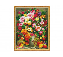 Алмазная мозаика с нанесенной рамкой 40х50 ОСЕННИЙ НАТЮРМОРТ (37 цветов)