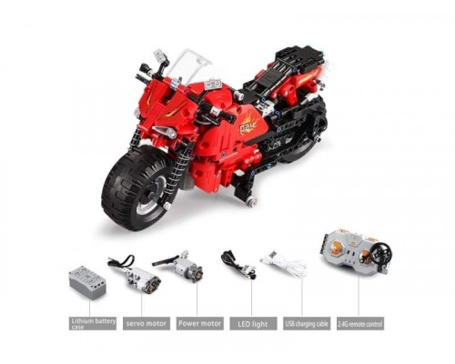Радиоуправляемый конструктор CADA deTech гоночный мотоцикл (484 детали)