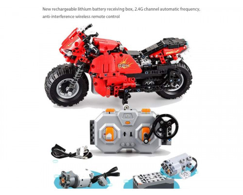 Радиоуправляемый конструктор CADA deTech гоночный мотоцикл (484 детали)