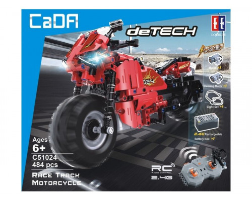Радиоуправляемый конструктор CADA deTech гоночный мотоцикл (484 детали)