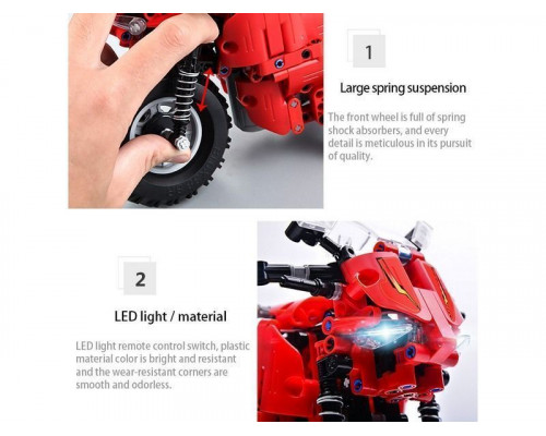 Радиоуправляемый конструктор CADA deTech гоночный мотоцикл (484 детали)