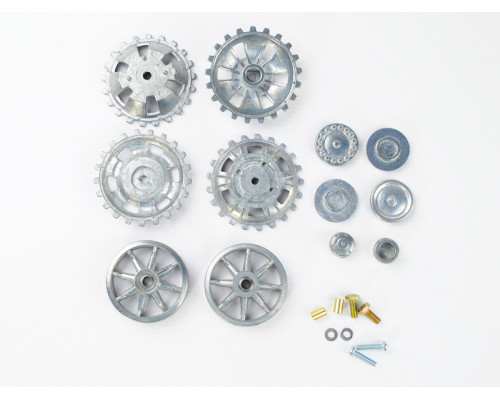 Ведущая звездочка 2 шт и ленивец 2 штуки для танка Panzer III (металл)